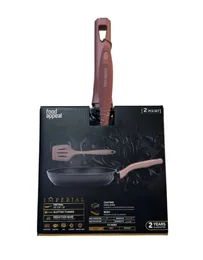 סט מחבת 20 סמ ידית רוז גולד + תרבד סיליקון