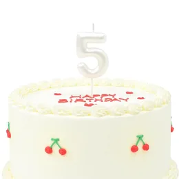 נר יום הולדת לבן פנינה- מספר 5