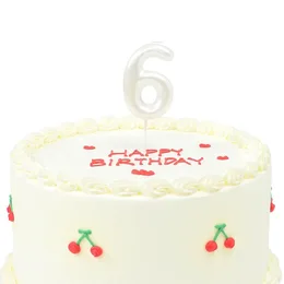 נר יום הולדת לבן פנינה- מספר 6