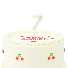 נר יום הולדת לבן פנינה- מספר 7