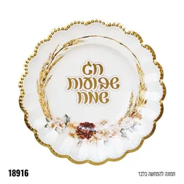 מארז 10 צלחות שבועות שמח גודל כ-25 סמ